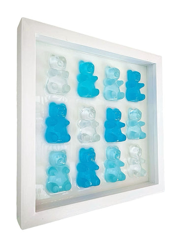 Cuadro Gummy Bear Azules 34 x 34 cm