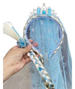 Diadema con Velo y Trenza Frozen