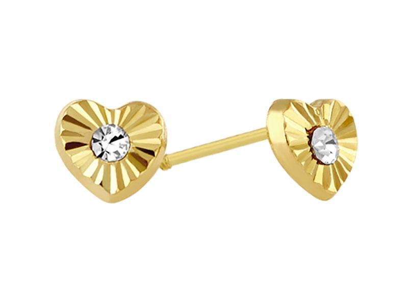 Broquel Mini Corazon Diamantado 10K