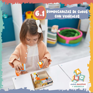 Rompecabezas Niños de Cubos de Madera PORFYDYA