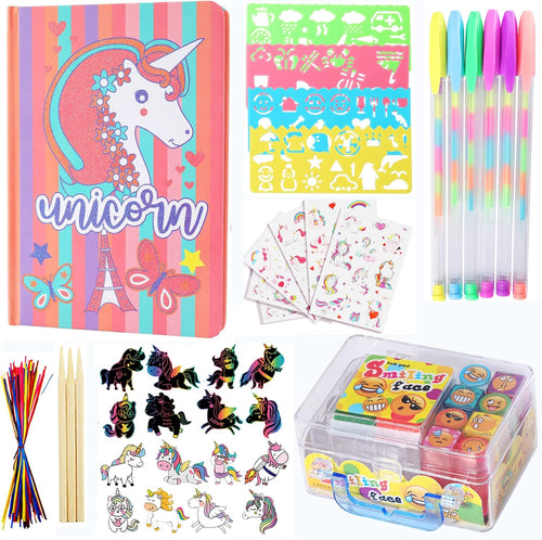 Diario Unicornio para Niñas, Set de Papelería Unicornio PORFYDYA