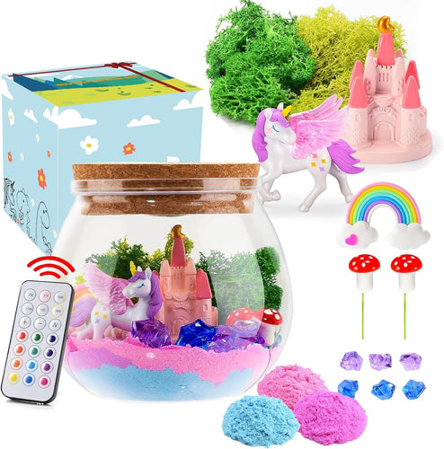 Kit de Terrario de Unicornio Iluminado PORFYDYA