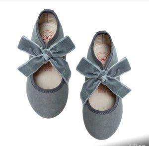 Zapato Ceremonia Clasica Terciopelo Gris   PETIT NENE