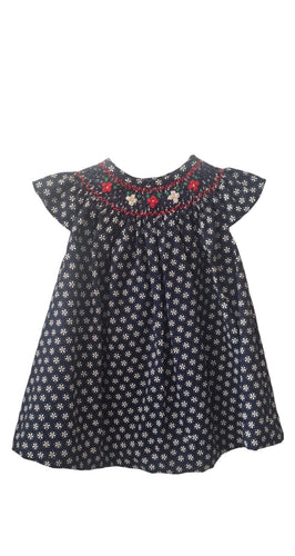 Vestido Azul Marino Flores PETIT NENE