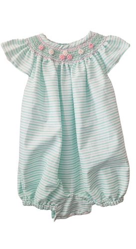 Pelele Smock Rayas Menta PETIT NENE