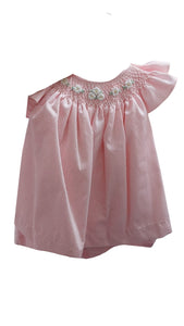 Vestido Smock Puntos Blancos  con Flores PETIT NENE