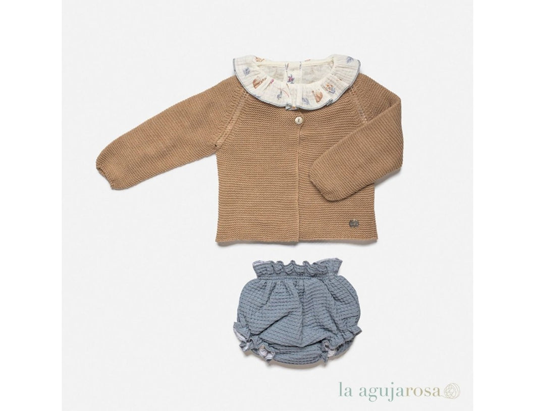 Conjunto Chaqueta Niño Camisa Zorritos Tostado ALINA