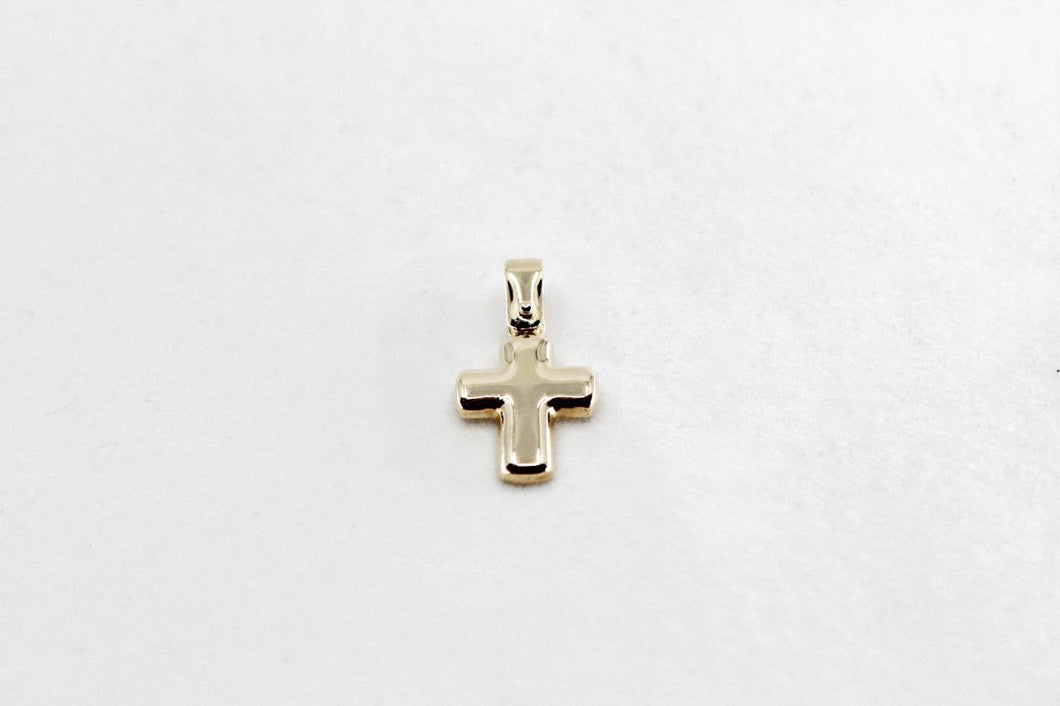 Cruz Lisa Mediana Oro Amarillo 14K