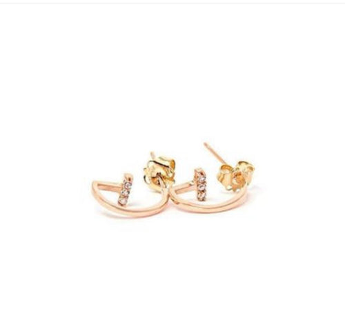 Broquel Gota con CZ Oro Rosa Oro 14K