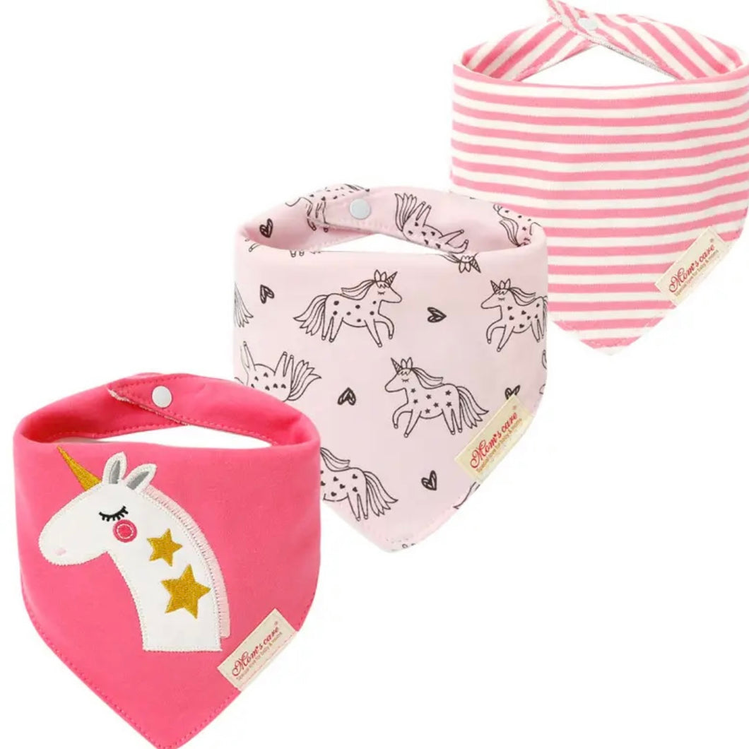 Set de Tres Baberos tipo  Bandanas Afelpadas