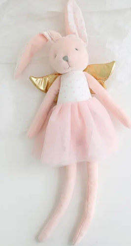 Peluche Conejita Con Tutu y Alas Doradas